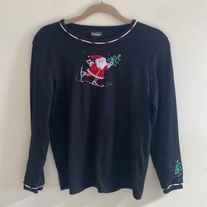 Designer Originals Skating Santa Top Size Small